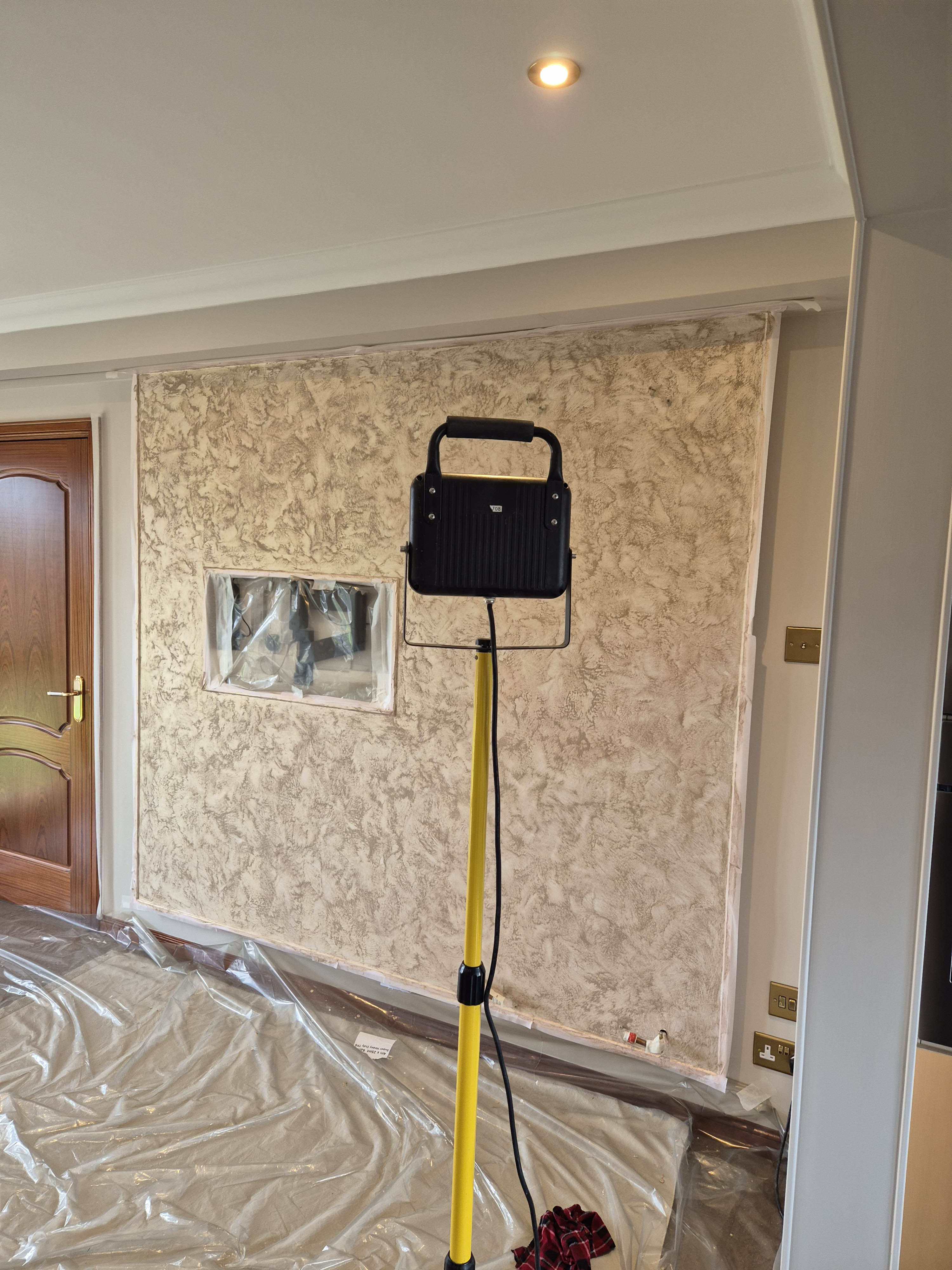 Venetian plaster feature wall in progress